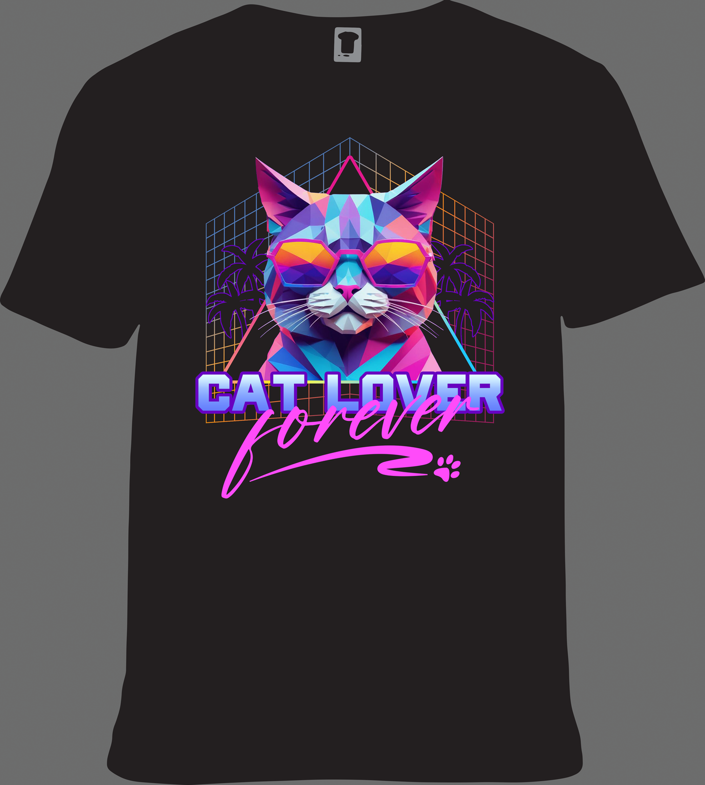 Camiseta Synthwave - Cat Lover #1